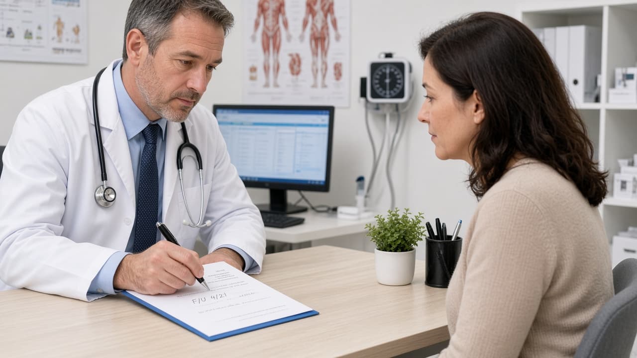 Doctor scheduling a patient follow-up visit