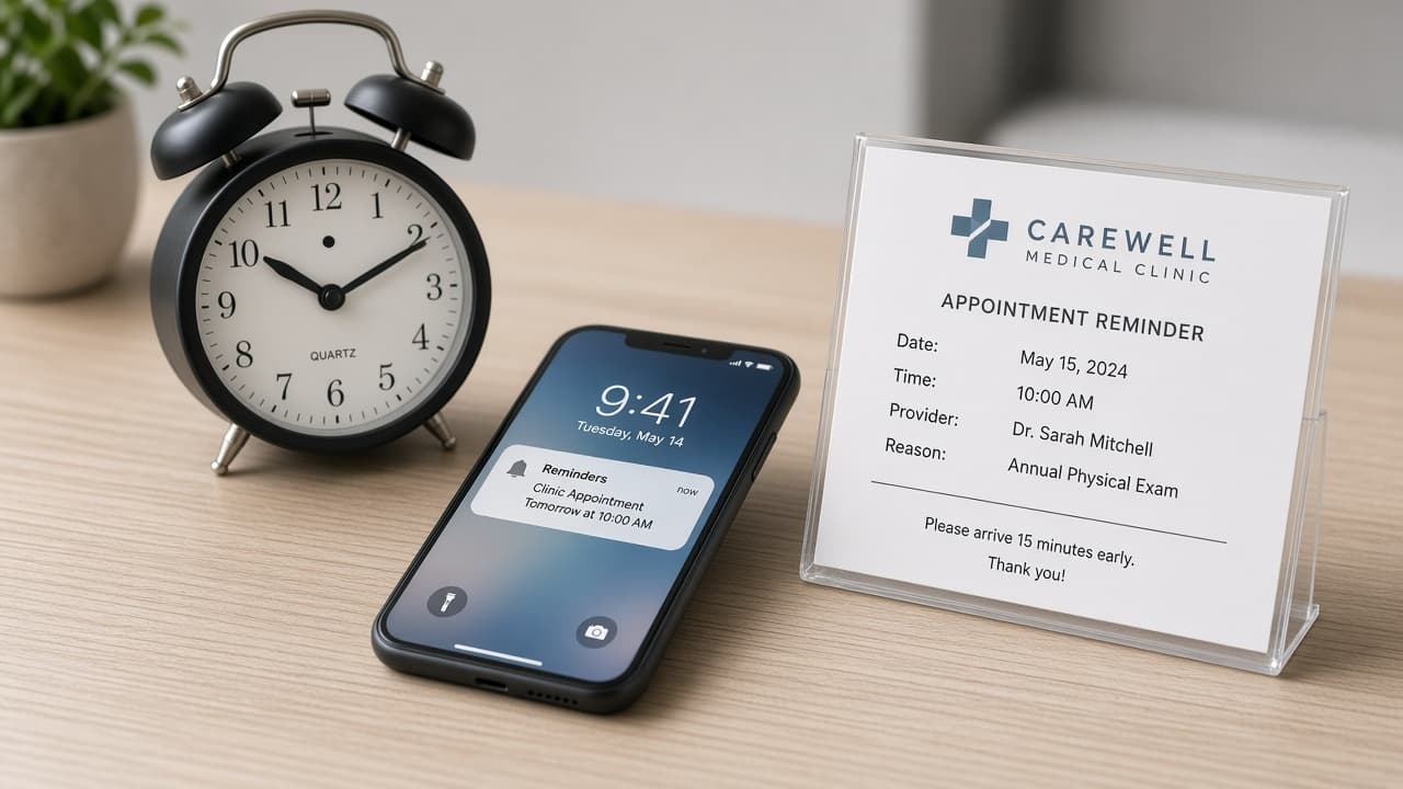 Appointment reminder notification on a phone